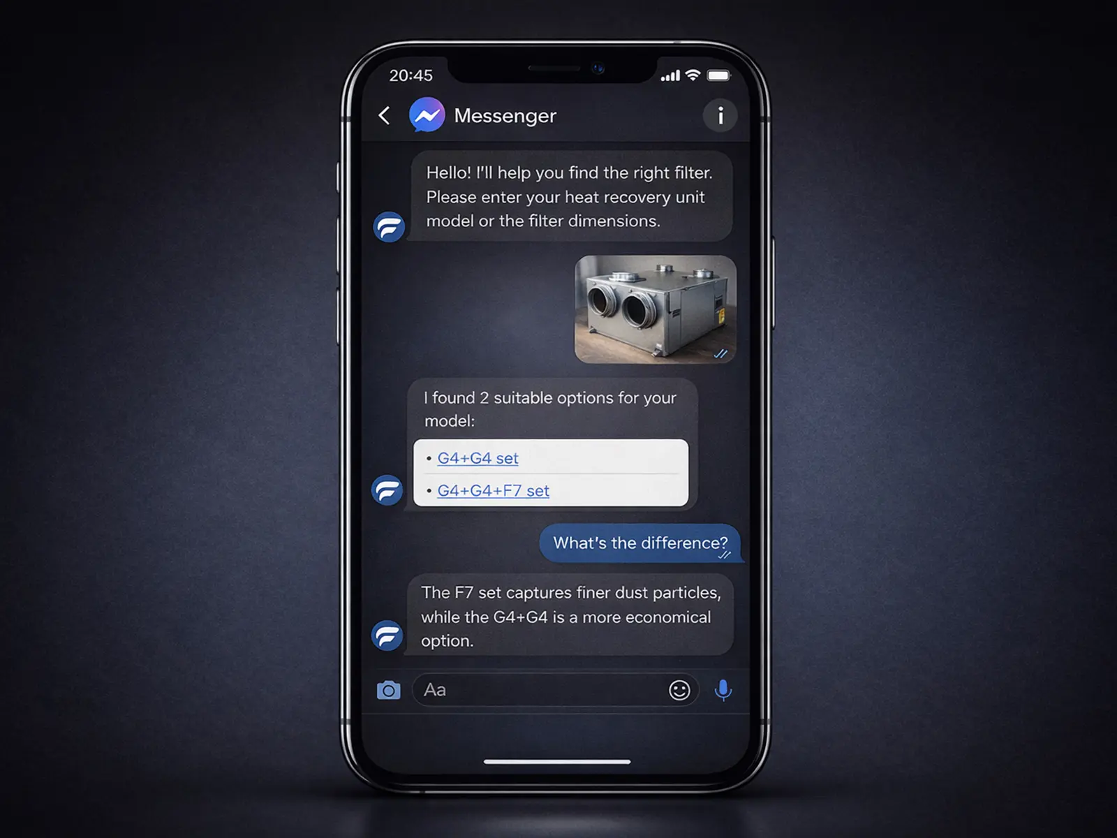 AI sales chatbot conversation